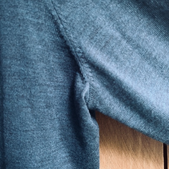 Black Brown 1826 100% Extra Fine Merino Wool 1/4 Zip Navy Sweater Pullover XXL - Picture 8 of 14